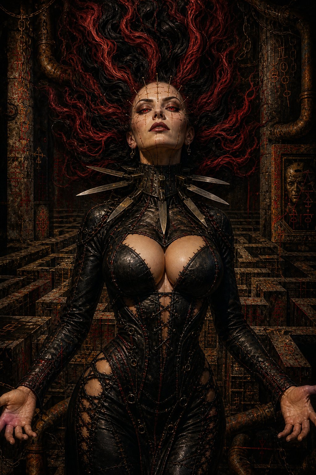 My concept of a Cenobite with the Labyrinth behind her. Working name... Lady Blade