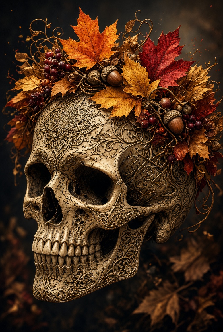 Decorative Autumn Skull