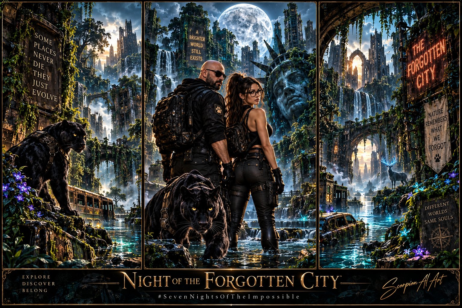 Day 2 — Night of the Forgotten City Tonight, you enter a city swallowed by time. Nature climbs its b…
