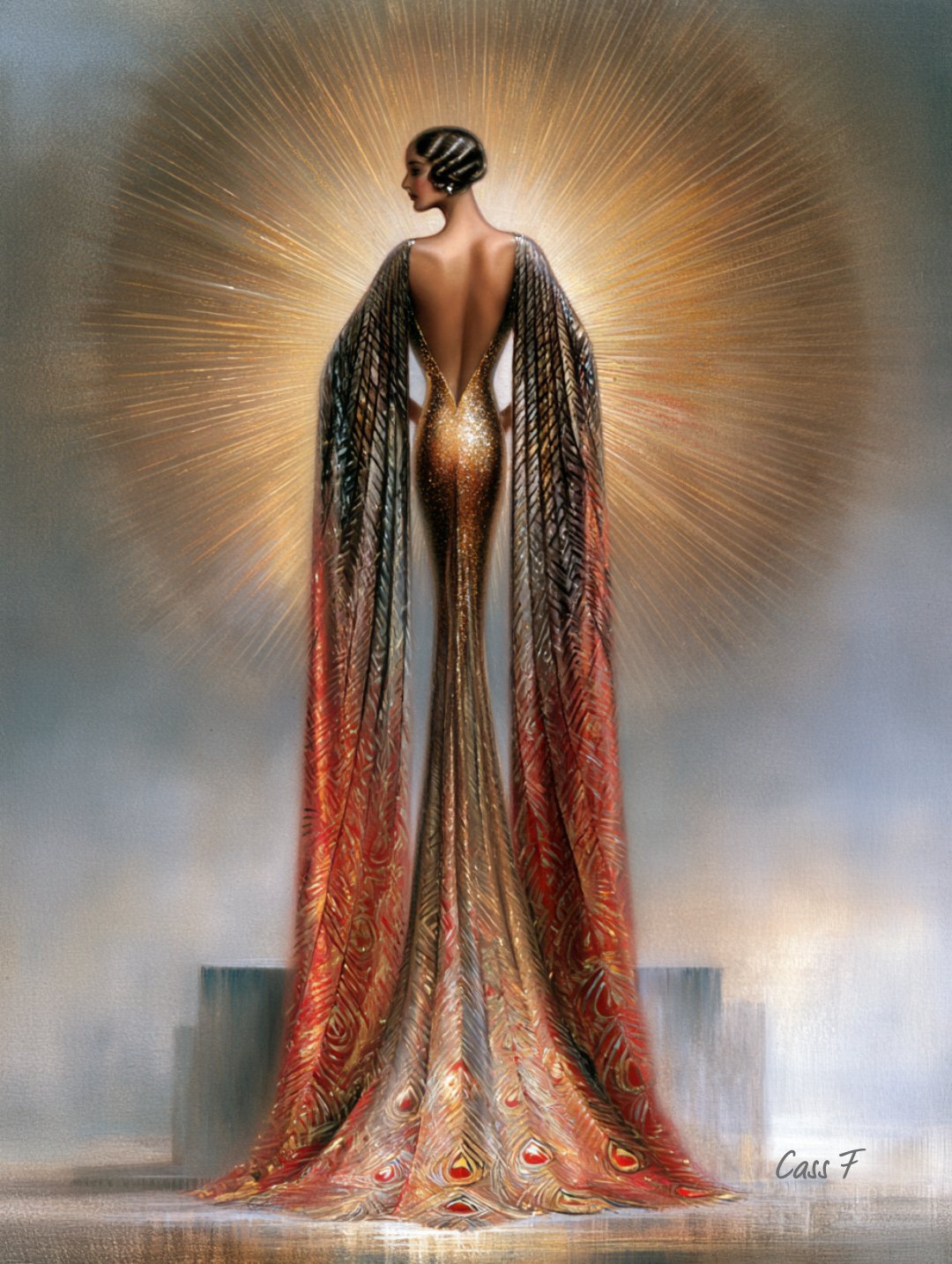 ２０'ｓ Ａｒｔ Ｄｅｃｏ 𝑮𝒐𝒖𝒂𝒄𝒉𝒆 𝑰𝒍𝒍𝒖𝒔𝒕𝒓𝒂𝒕𝒊𝒐𝒏, 𝑽𝒊𝒏𝒕𝒂𝒈𝒆 𝑭𝒓𝒆𝒏𝒄𝒉 𝑮𝒍𝒂𝒎𝒐𝒖𝒓 ⋆