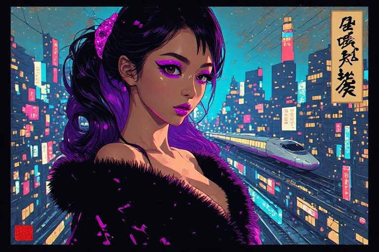 Illustration of beuty in citylights #dreamspark #spark #beauty #illustration
