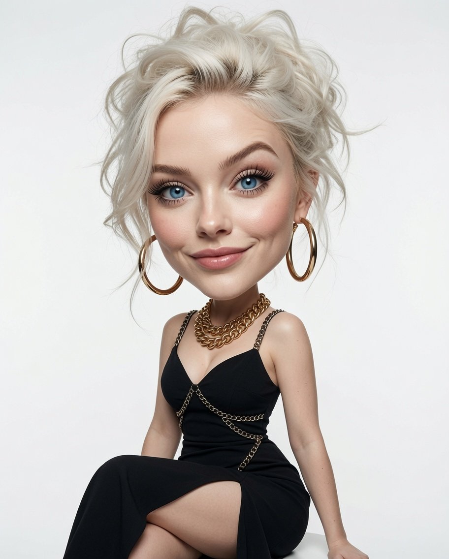 [Ultra-realistic editorial portrait transformed into exaggerated playful hyper-real caricature | Hea…