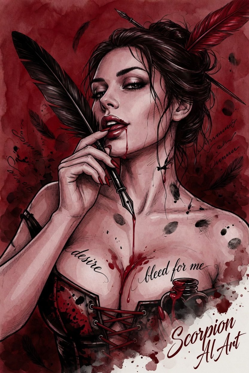May 12 - Crimson • Ink • Quill #3wordchallenge