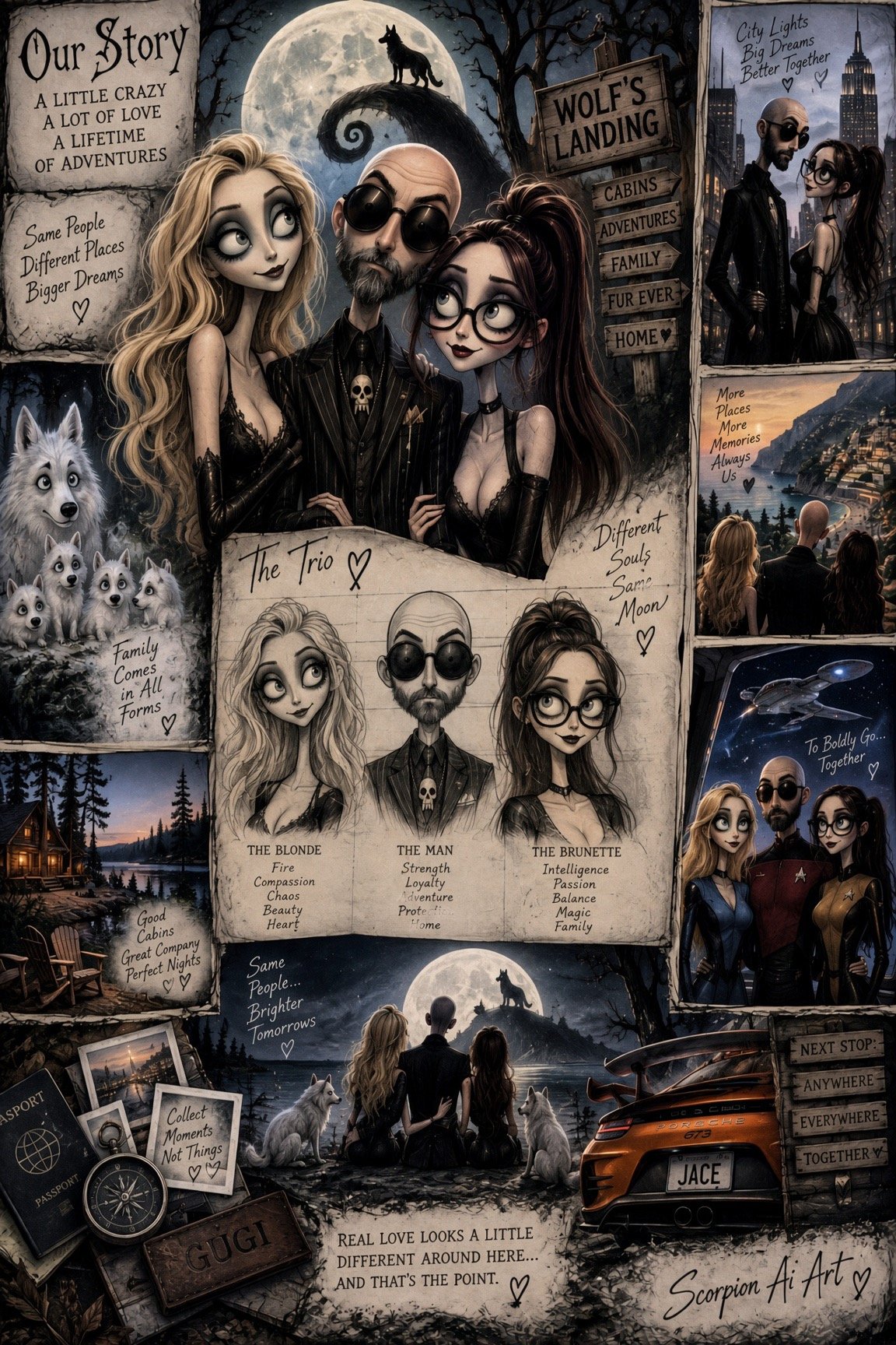 Halloween is coming!! Prompt: Create an image where you turn me into a Tim Burton-like character bas…