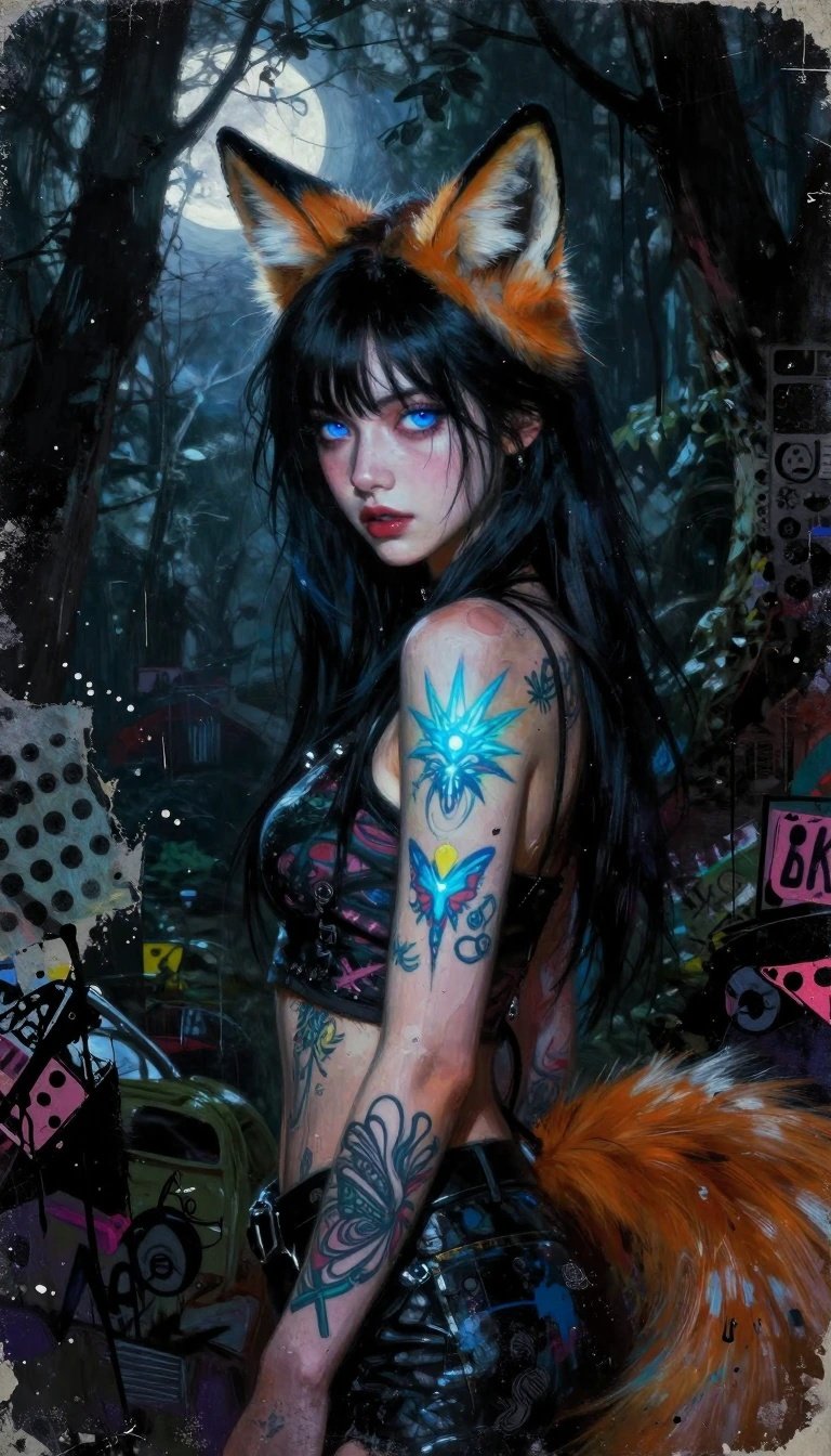 "Foxy Escape" #uniquetattoo #Zebra via @Mirrorize #MirrorizeAI 🪞 #Kitsune #FoxyFridays #AIart️️️️️️️…
