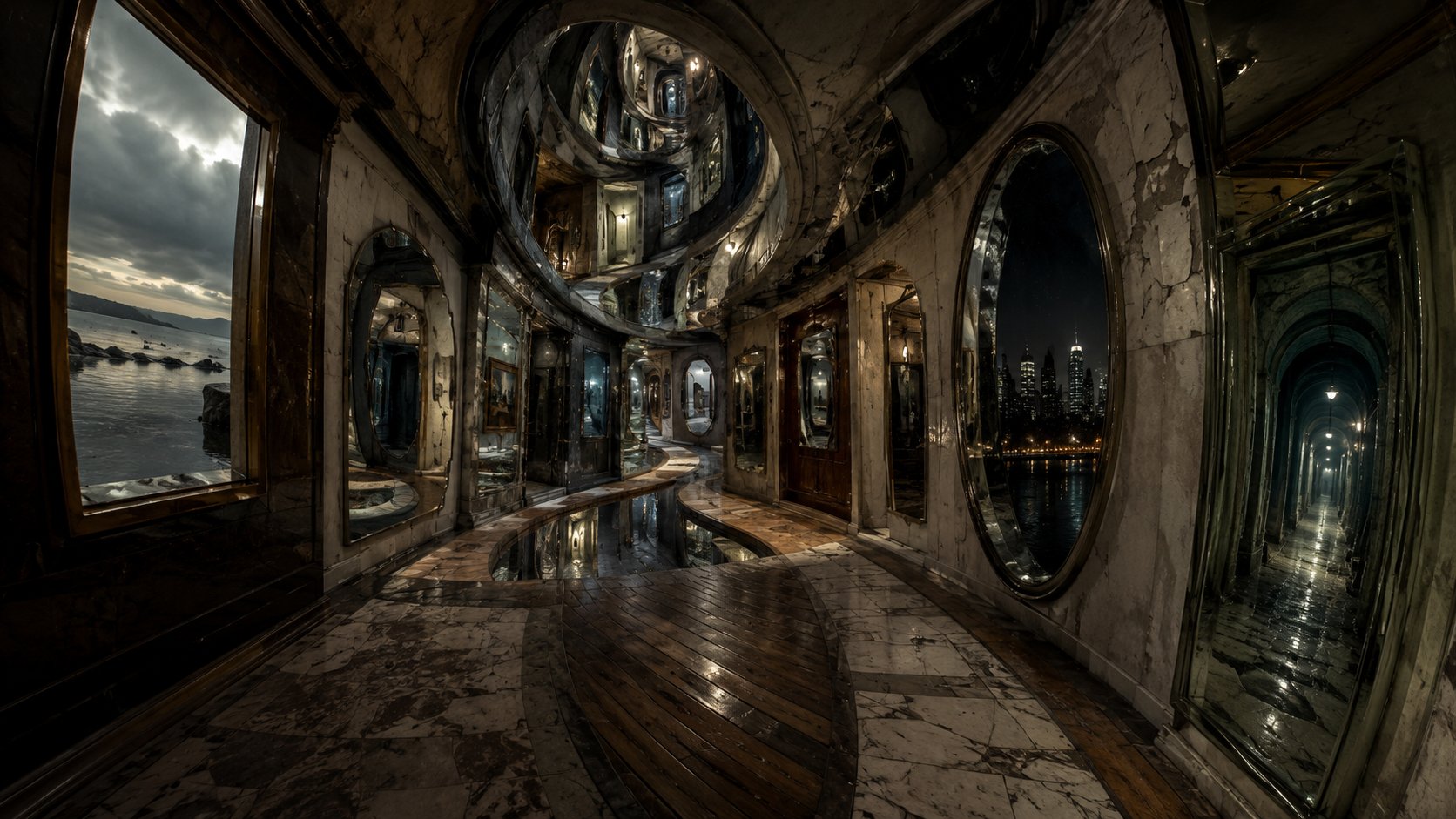 Noneuclidean Hallway