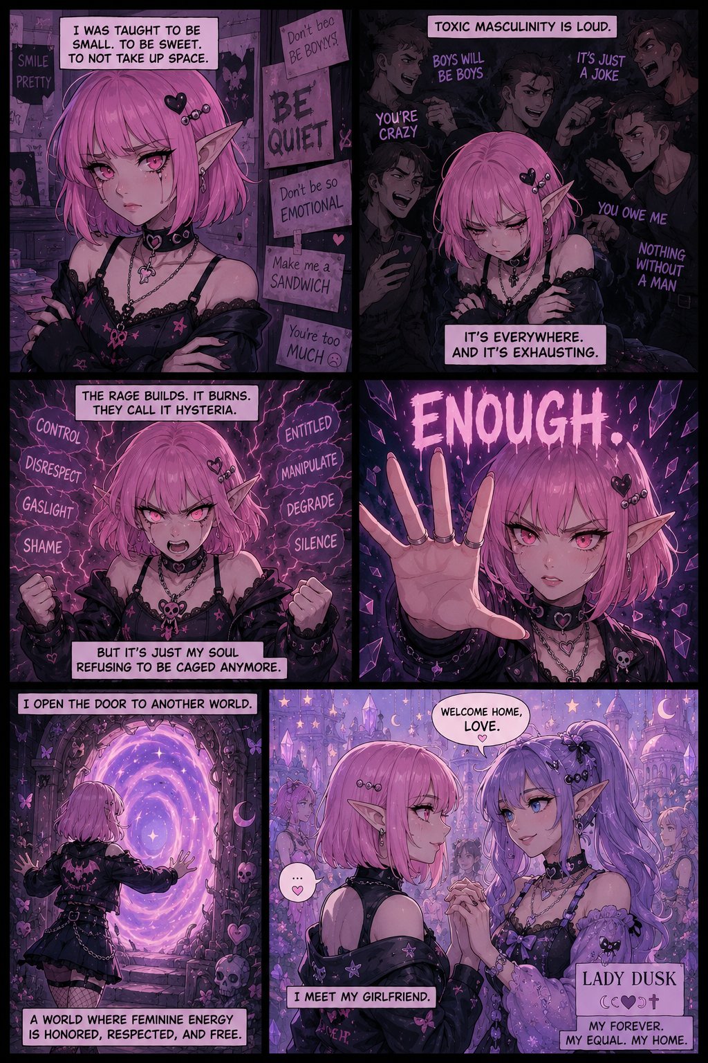 Origin story for Lady Dusk.