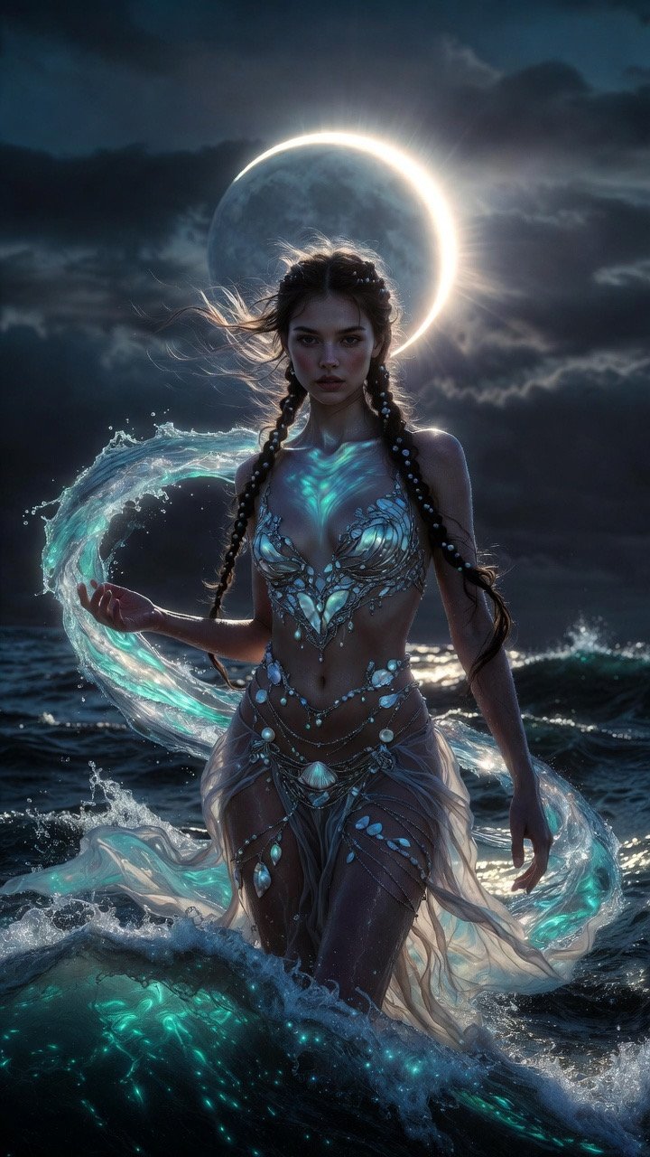 #mythsandlegends #aiart #aiartcommunity All welcome to join Day 5 Sea Witch of the Tidal Moon
