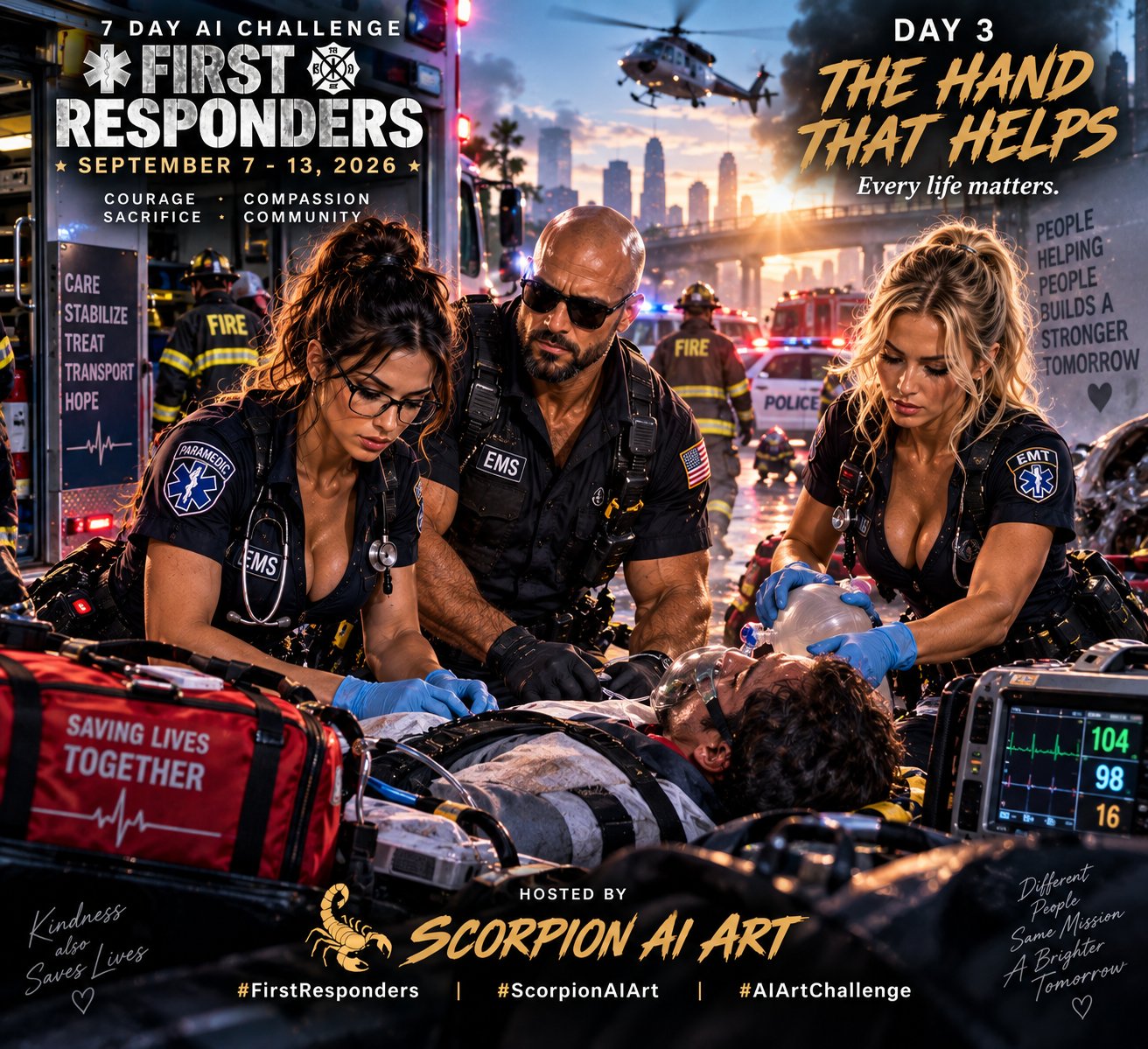 Day 3 — The Hand That Helps Day 3 honors the simplest, strongest truth of every first responder’s mi…