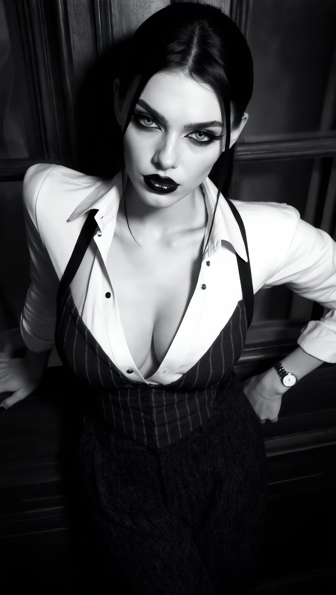 Less color. More attitude. 🖤 Model: Zara