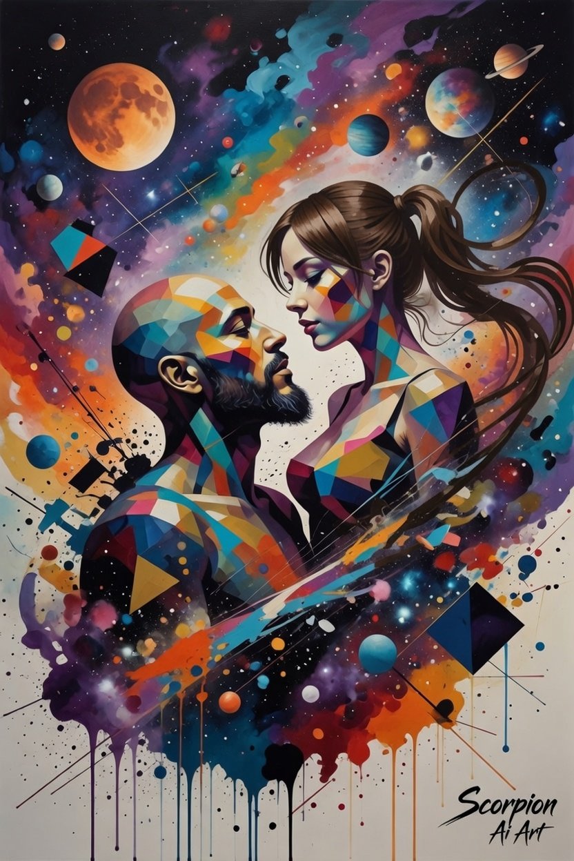 Abstract Romance #promptshare An abstract interpretation of a fantasy romance, depicted through swir…
