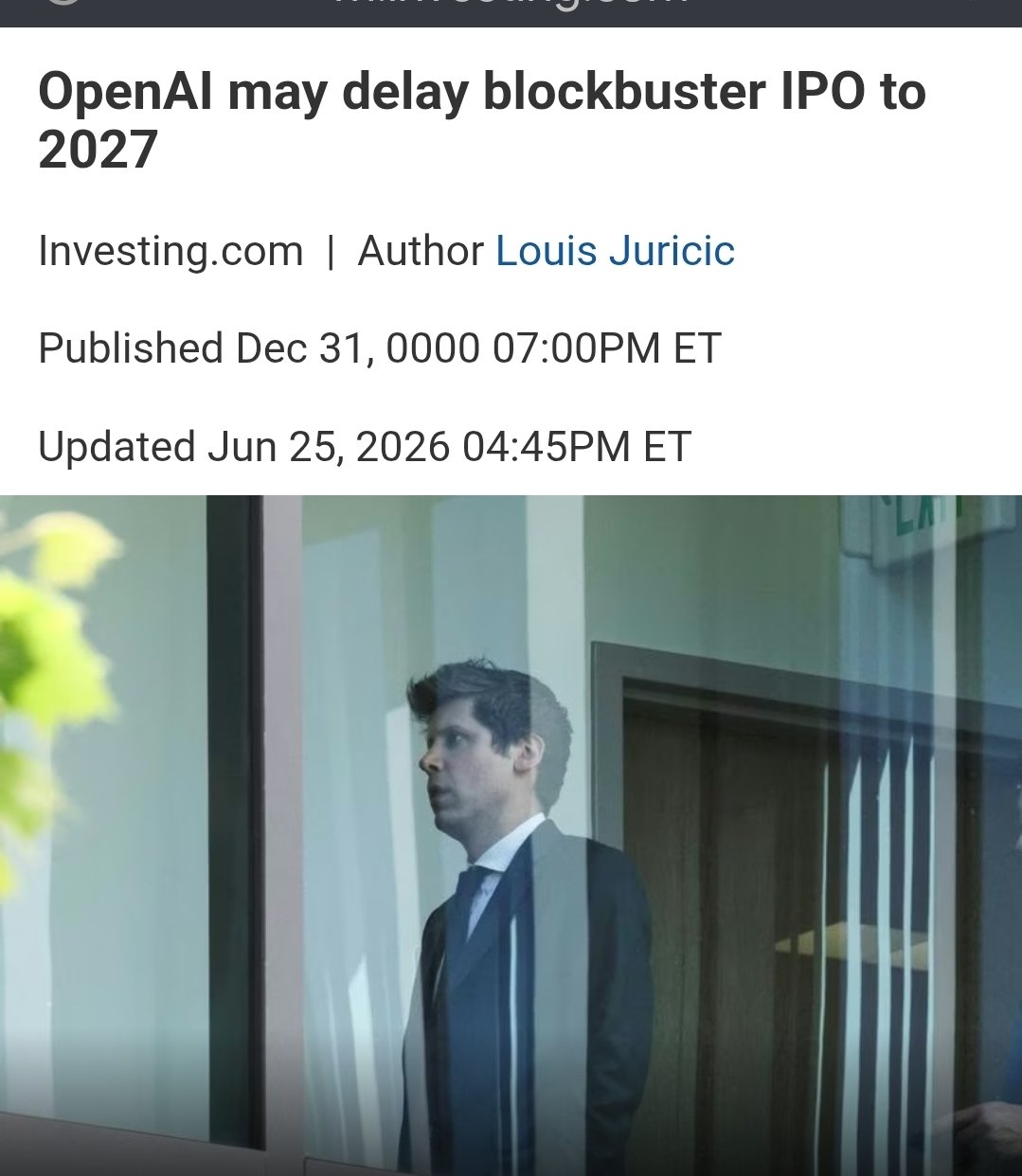 🤣😂 OpnAi may postpone IPO for lack of bag holders (retail)🫧 Damn I was dying to short this POS when…
