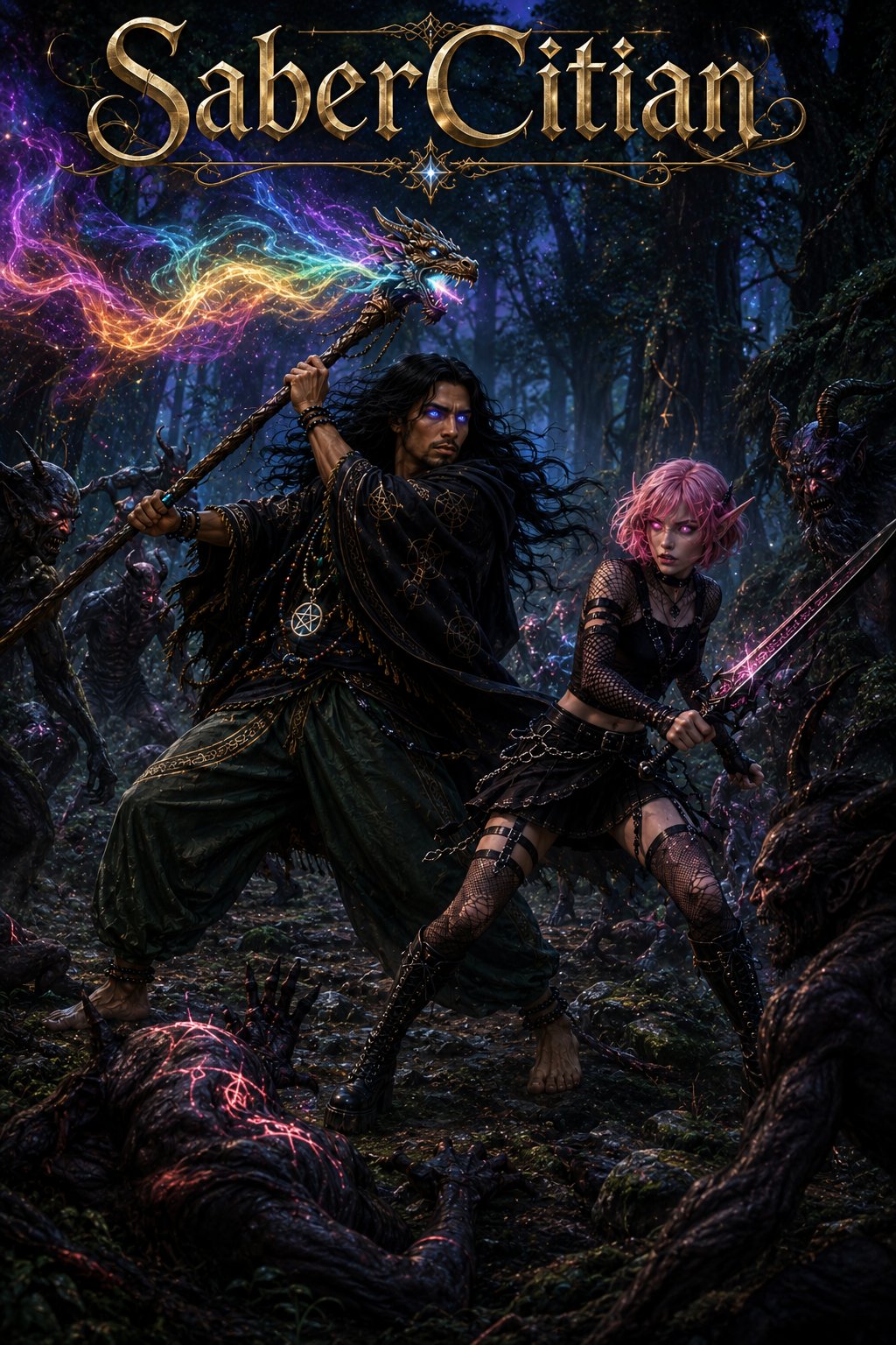 Father and daughter fighting together. @SuperNovaAI
