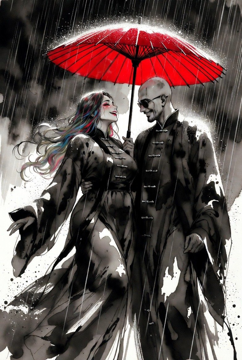 Love art Sumi-E/ink wash