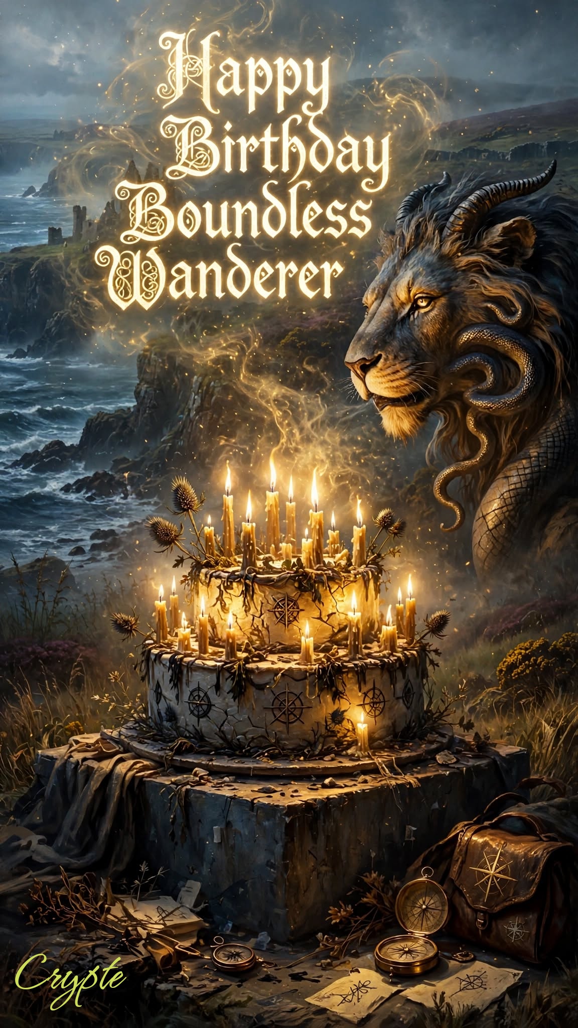 When the Chimera turns up to blow on our friend @BoundlessWanderer ’s birthday candle, wishing him a…
