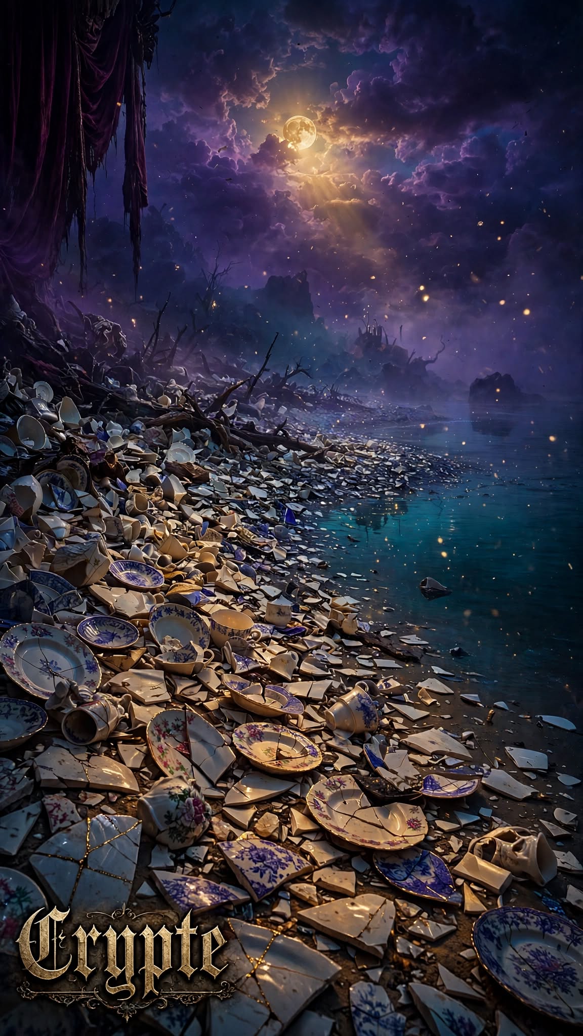 #dailyspark A beach made entirely of broken china"
