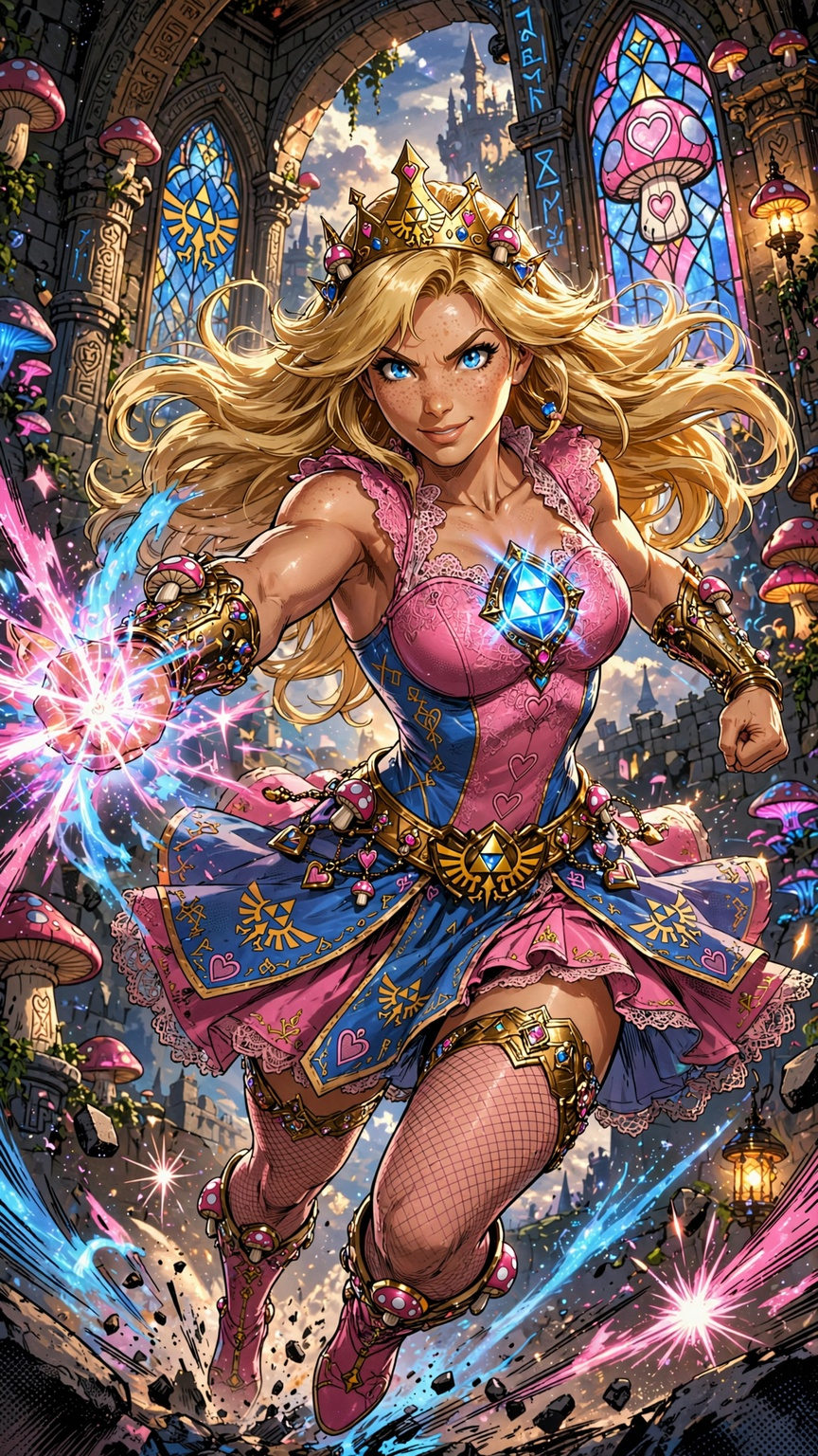 Hybrid: Princess Peach Zelda of the Triforce Mushroom Kingdom
