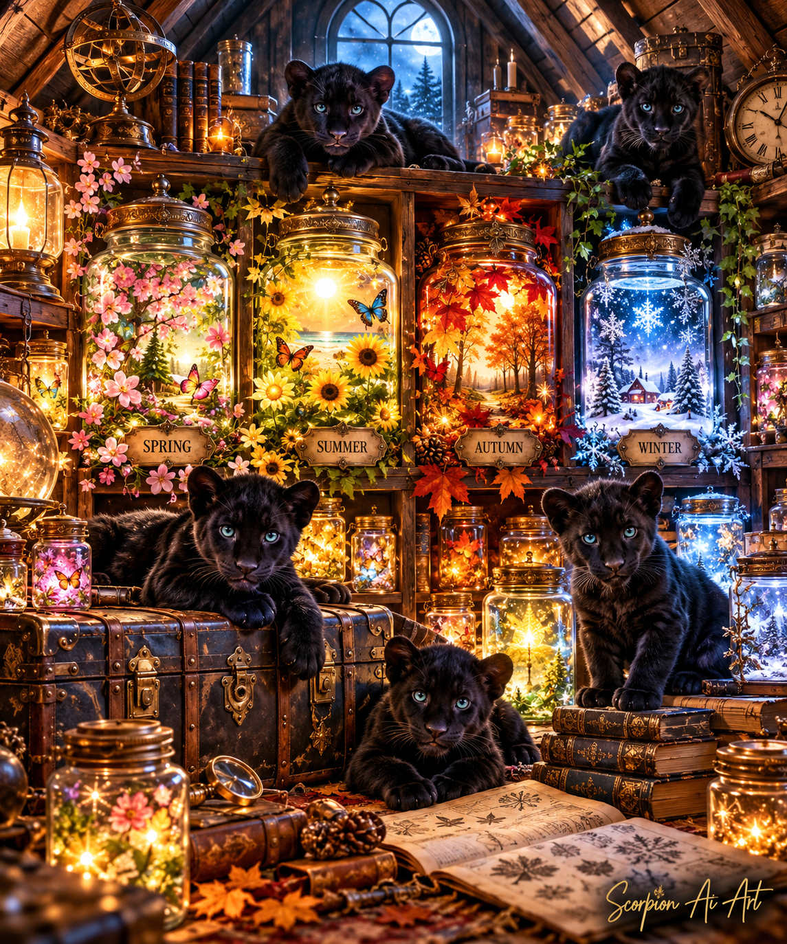 #dailyspark an attic where the seasons are stored in jars #caturday