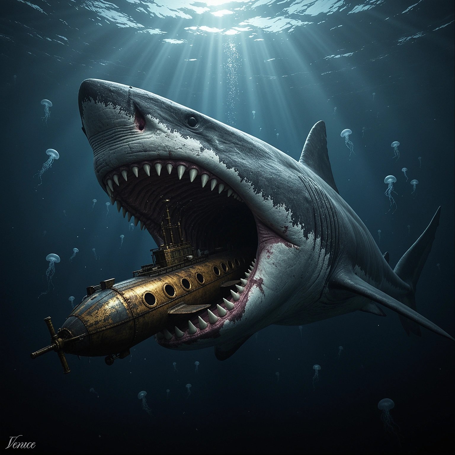 #Sharkweek by @GuruScorpion Megalodon Awakens