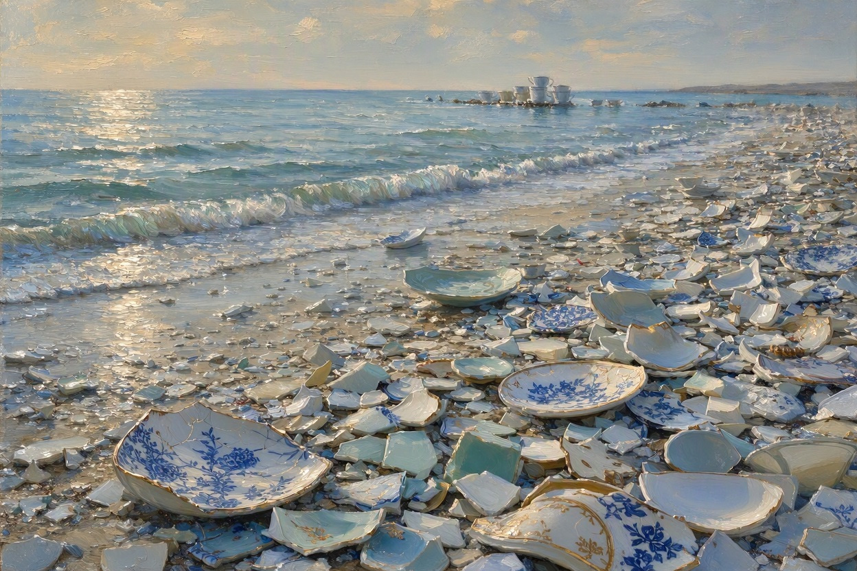 A Beach Made Entirely Of Broken China #dailyspark