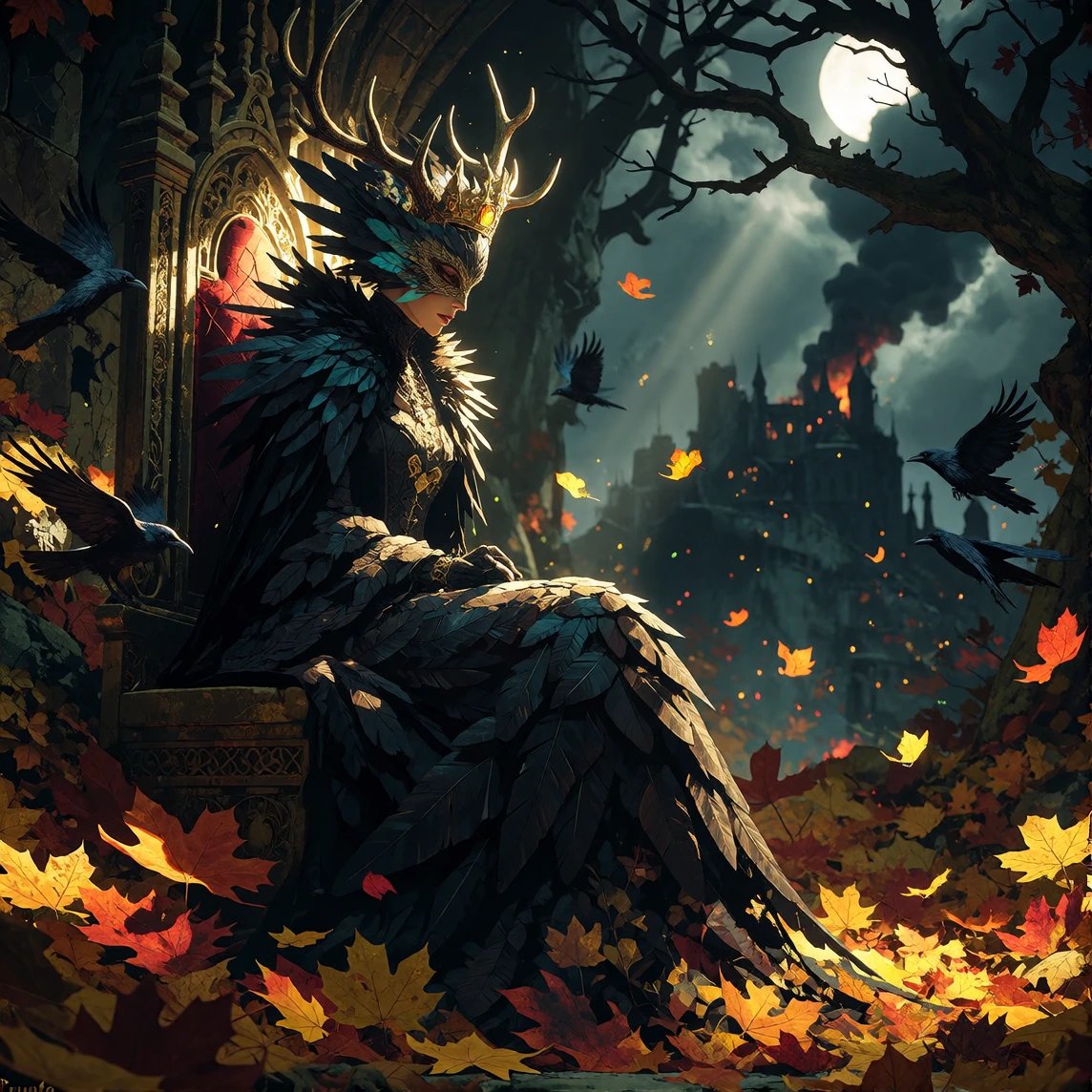 FeatherFashion #AutumnEdition #ScorpionAIArt🍂🍁🔥 Day 5:Fantasy Realm Digital fantasy