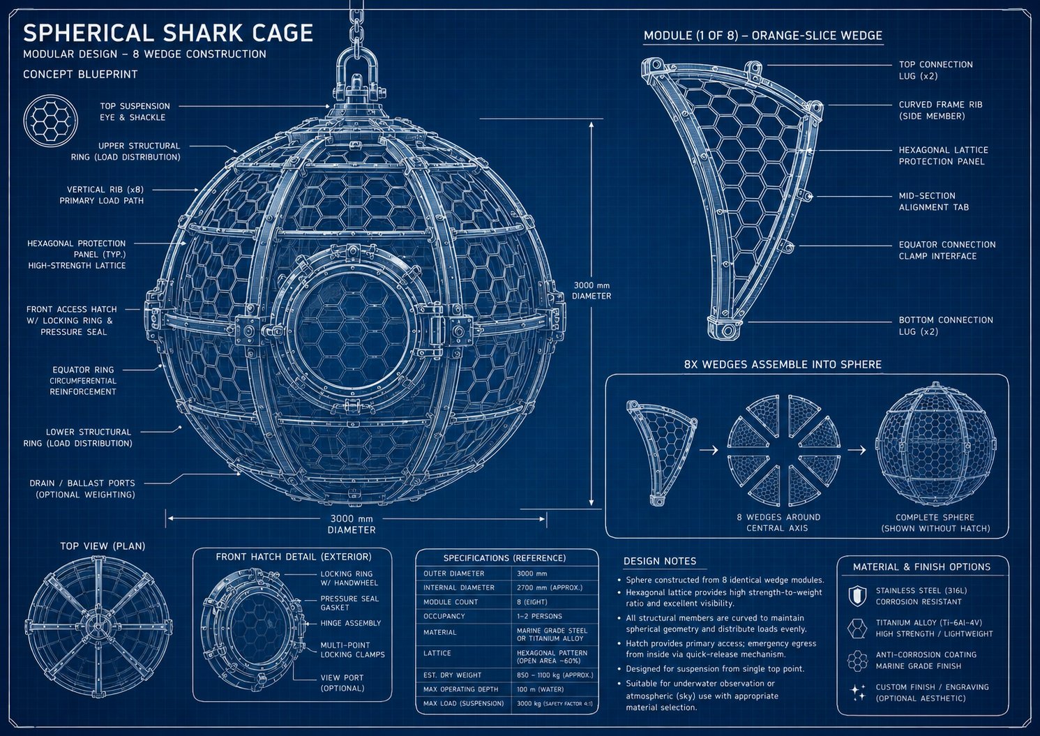 Revamped Spherical Shark Cage