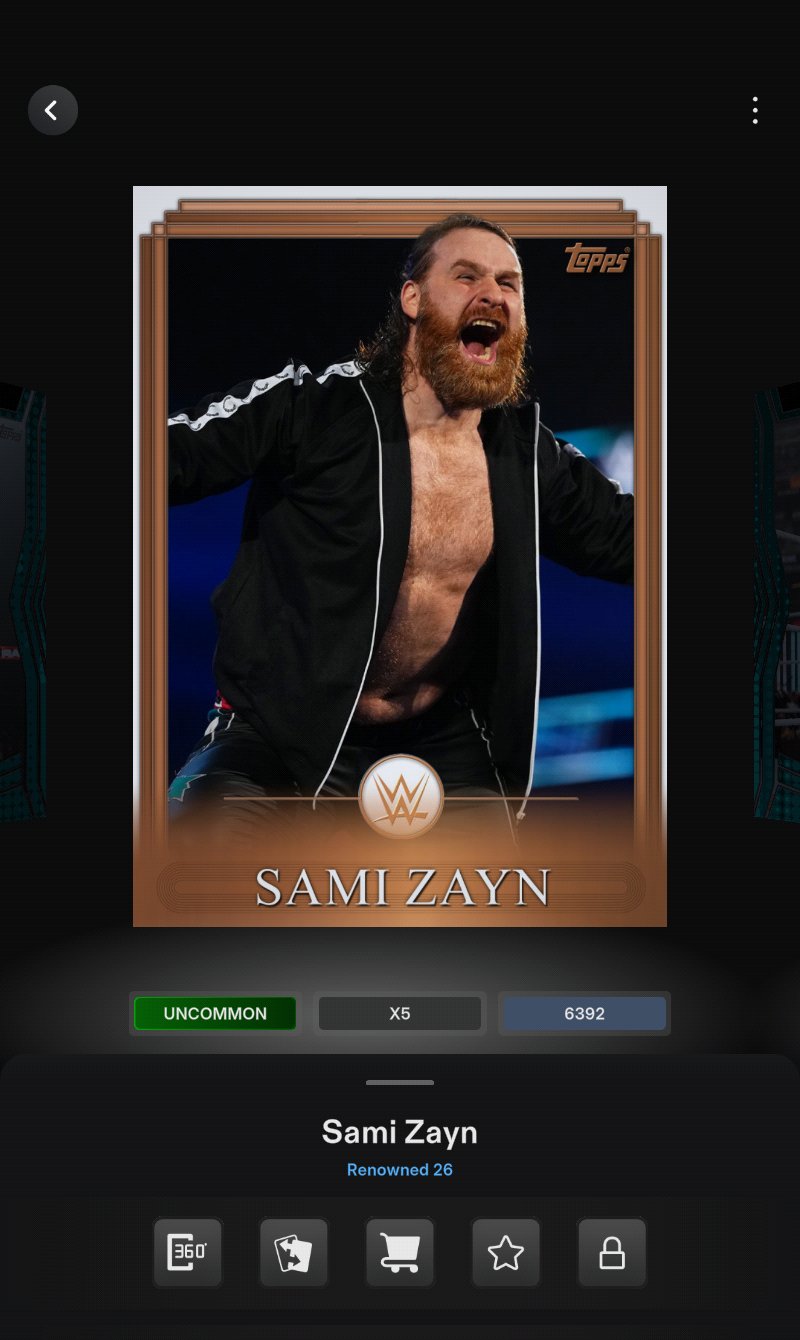 Don't get me wrong, I like Sami Zayn but five copies of this digital trading card is enough.. lol #w…