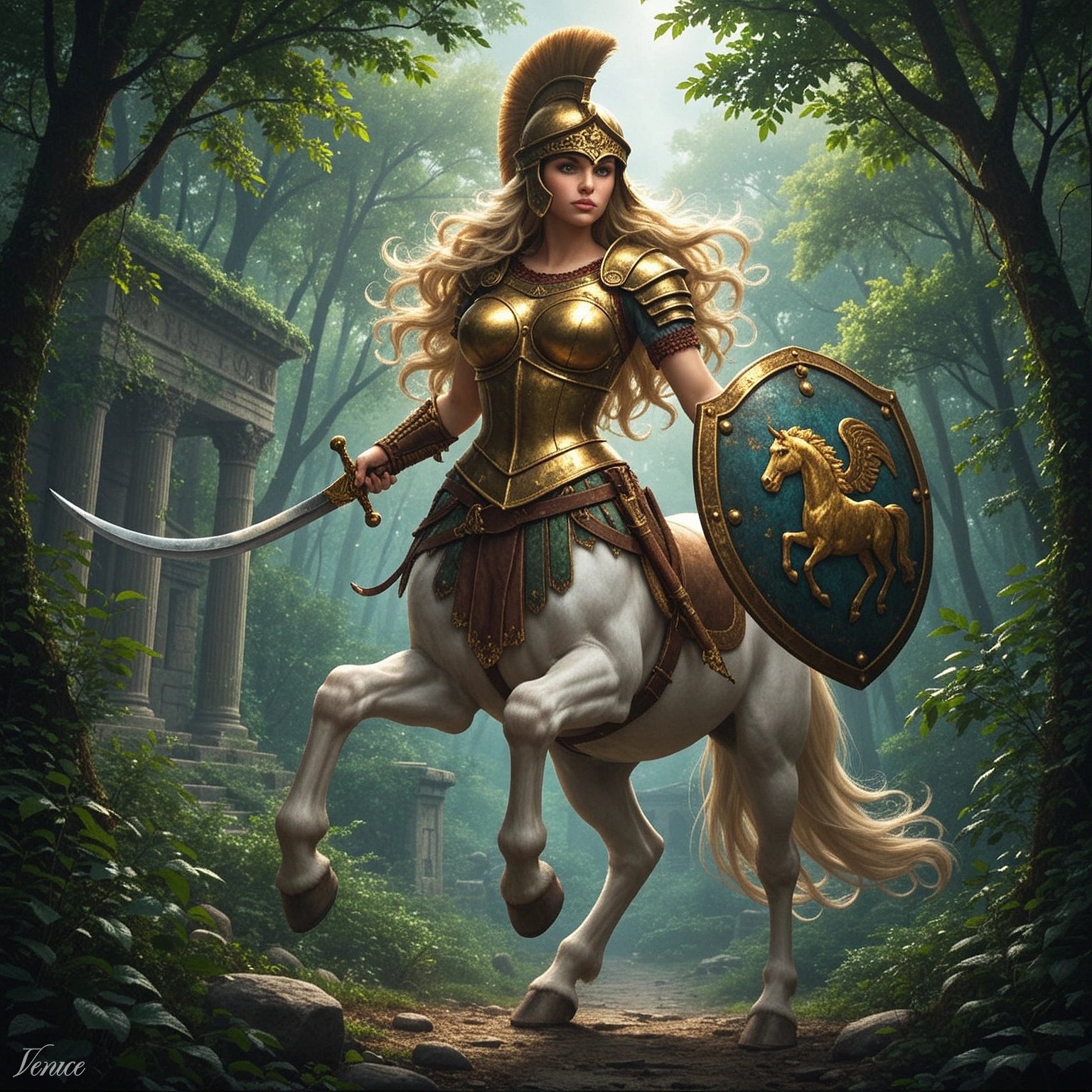 #MonsterGirlJulAI Day 14: Running of the Centaur