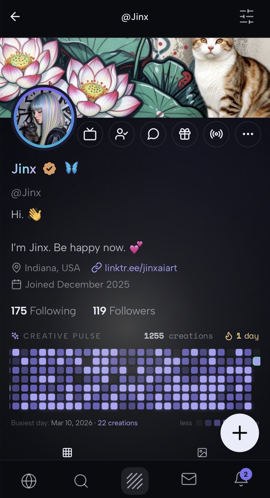 When I go to your profile @jinx the links should be right under your header image, if that’s not the…