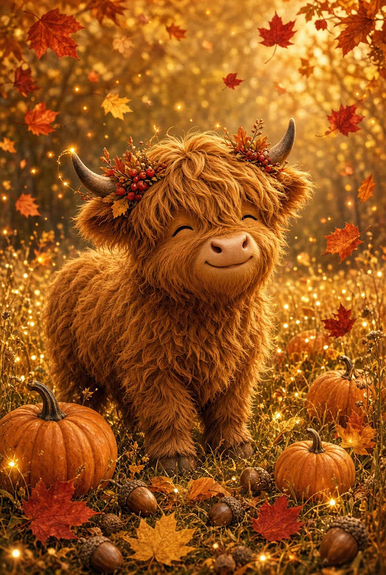 whimsical highland cow #MooDay