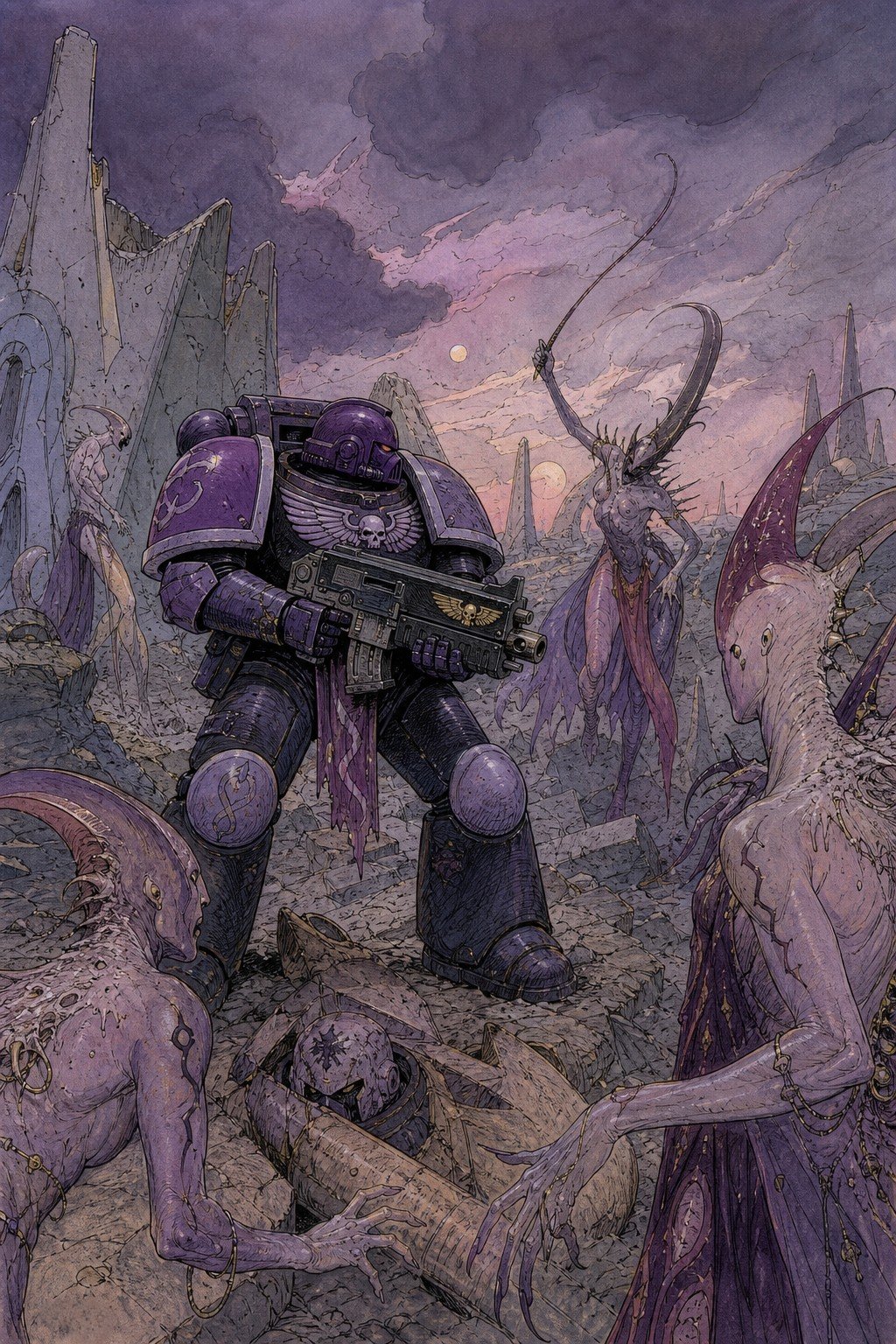 Space Marine with Heavy Bolter