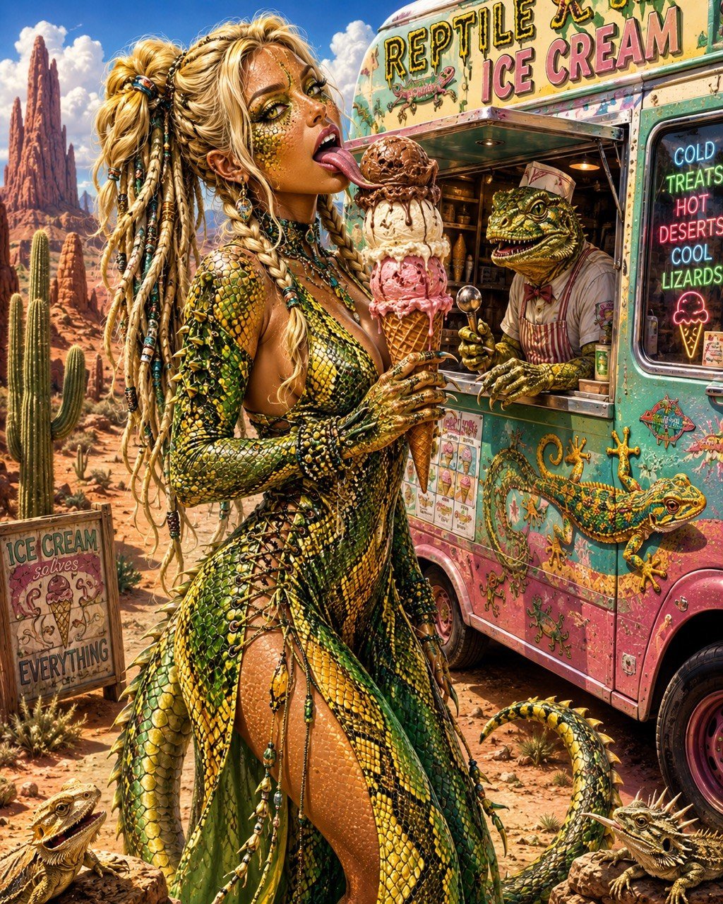 Day 8 melts in with pure sweetness β Ice Cream Dreams. π¦β¨ hosted by @gigisaiart247 & @GuruScorpion Tβ¦