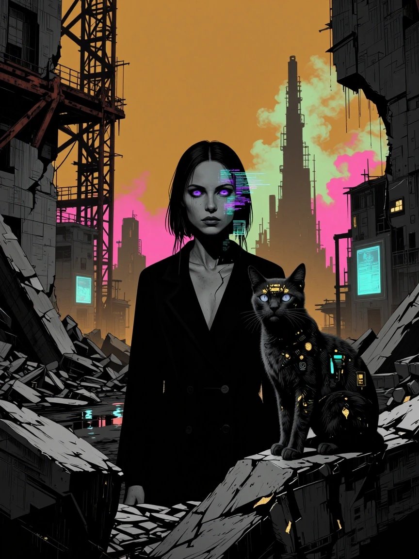 Using models dark mirror and mirrorize and added dystopian and cyber punk Same exact prompt, differe…