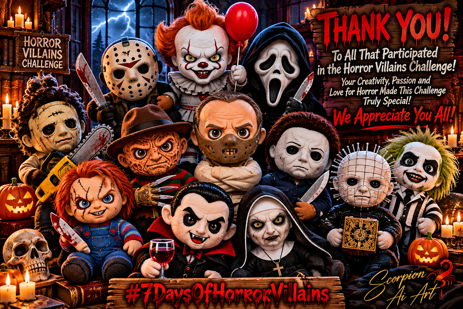 Thanks to all that participated in this #7DaysofHorrorVillai…