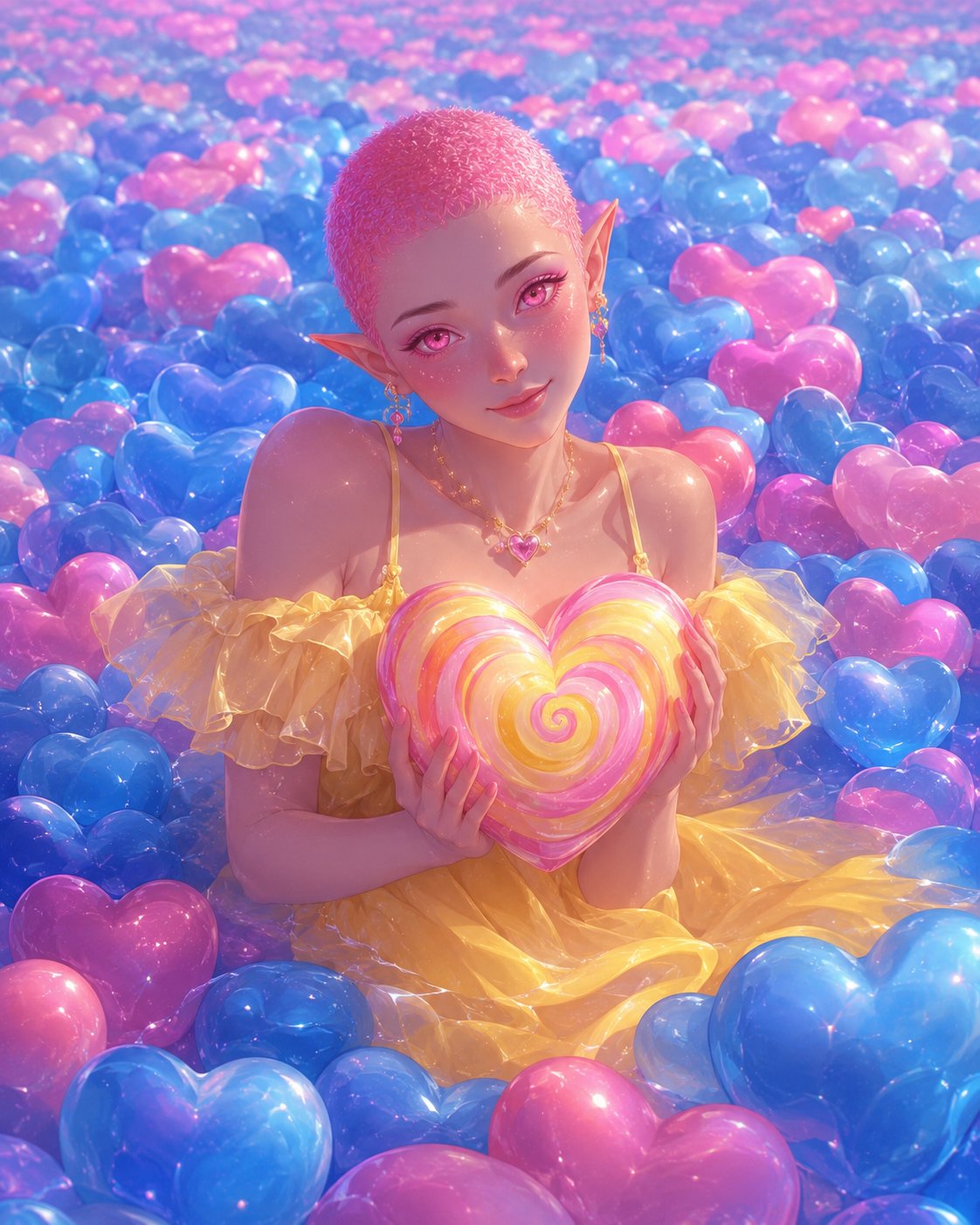 I had a dream that I'm like a rare pink/yellow heart. Woman yet nonbinary hybrid.