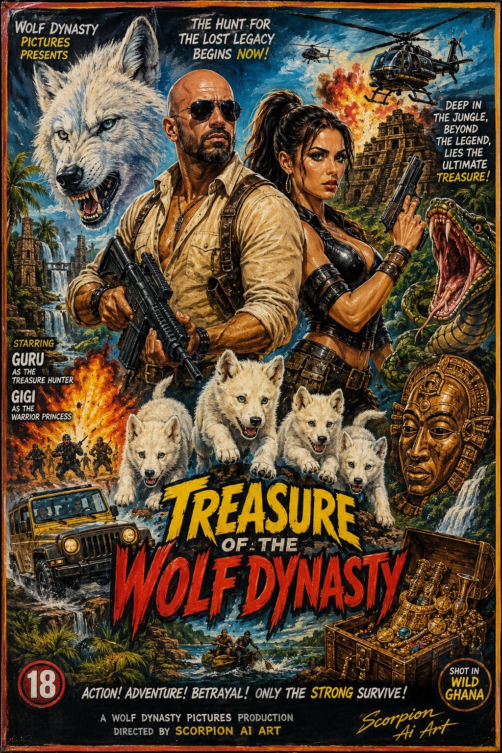#AI2WchRound3 by @cyberpopdreams Day 5 - Ghanaian Movie Poster