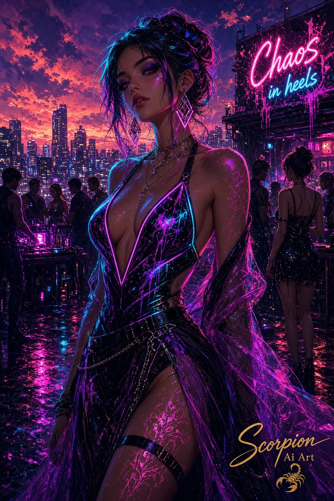 Neon outfit • Rooftop party #AugustSummerVibes2026 #BeautifulChaos