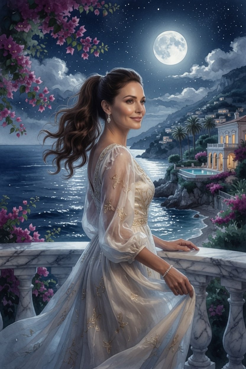 #goodnight #aiart Amalfi Coast Moonlight