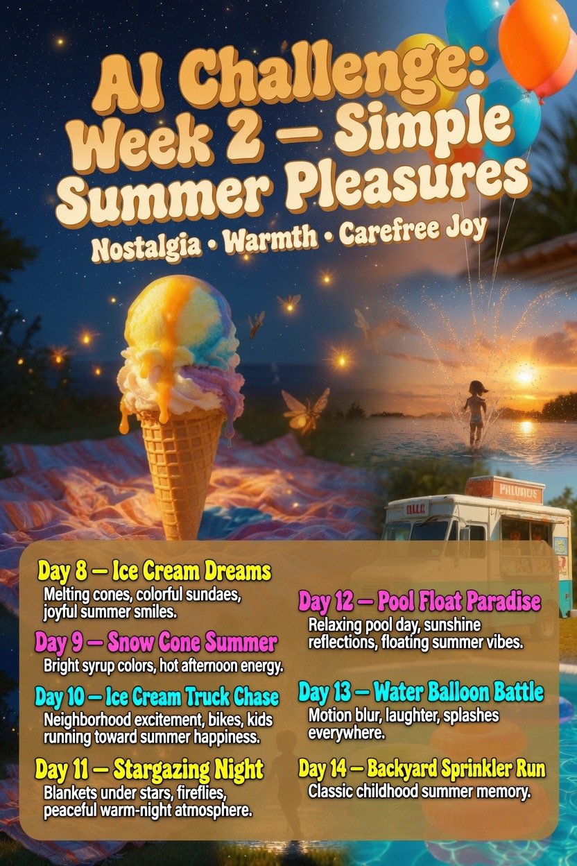 Week 2 drifts in like a warm breeze — Simple Summer Pleasures. ☀️🍦✨ Hosted by @gigisaiart247 & @Guru…