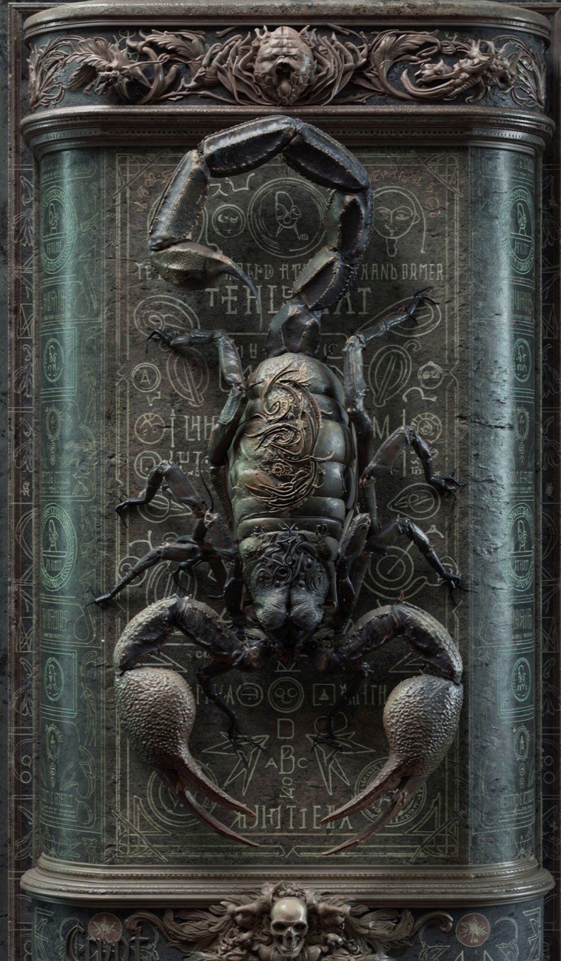 #scorpionsaturday #aiartcommunity Look at its claws, heavy with judgement, Ready to crush the thread…