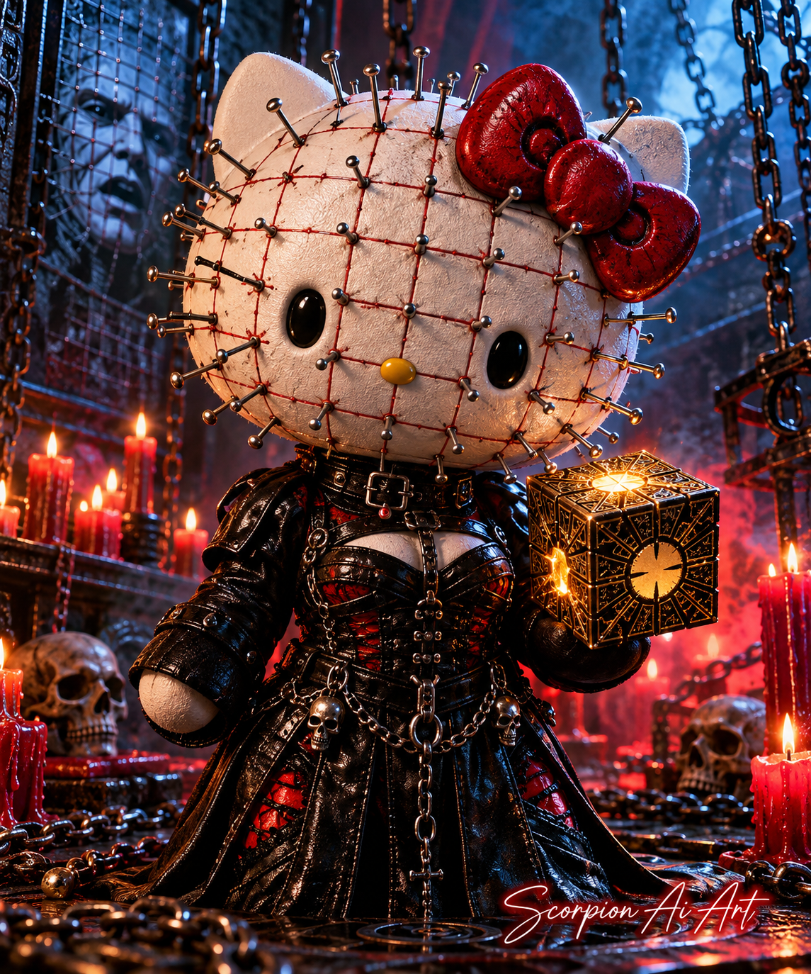 ⛓️ Day 4: Pinhead - Hello Kitty Open the box and explore the boundaries between pain, mystery, and i…