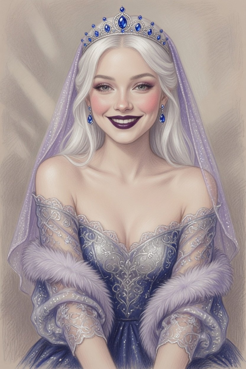Soft pastel pencil art style, smooth gradient blending, muted vintage palette – A graceful woman wit…