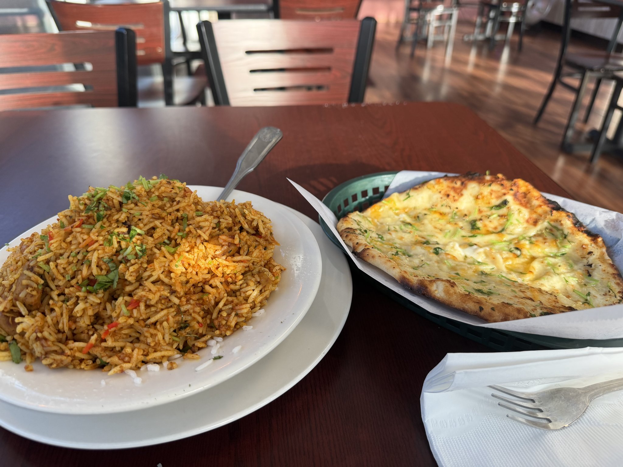 Dropped in for a quick bite before class. This is a lot of damn food.