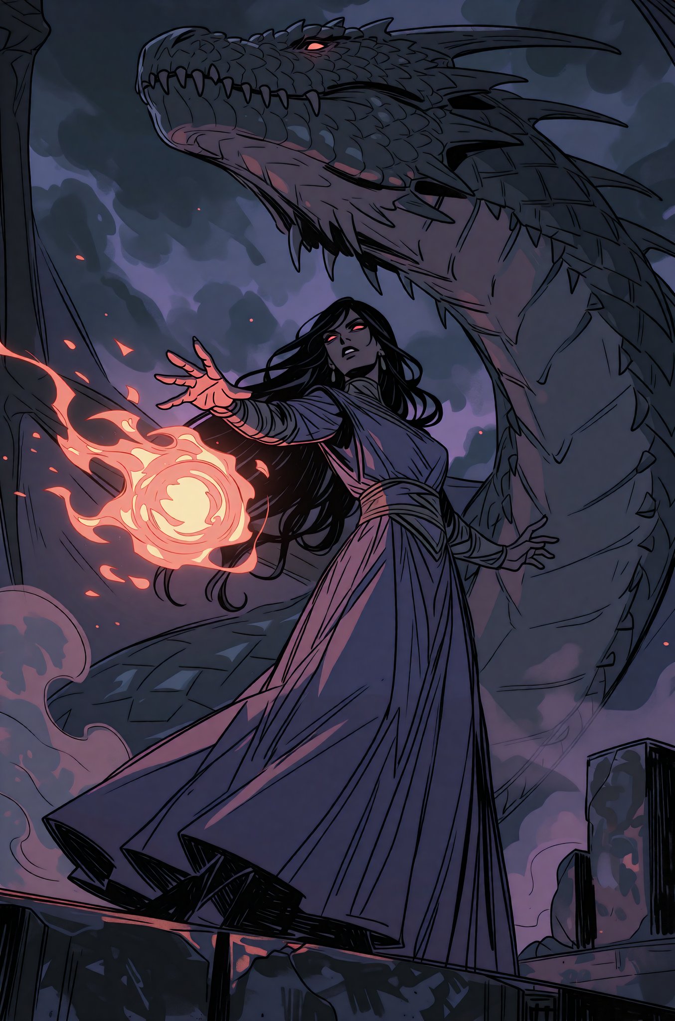 Here's my finished fantasy comic book style model!