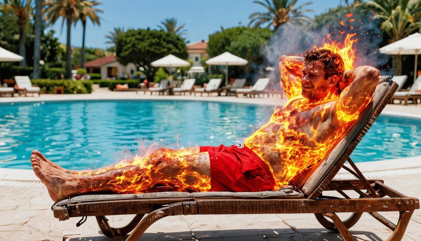 Working on my tan.