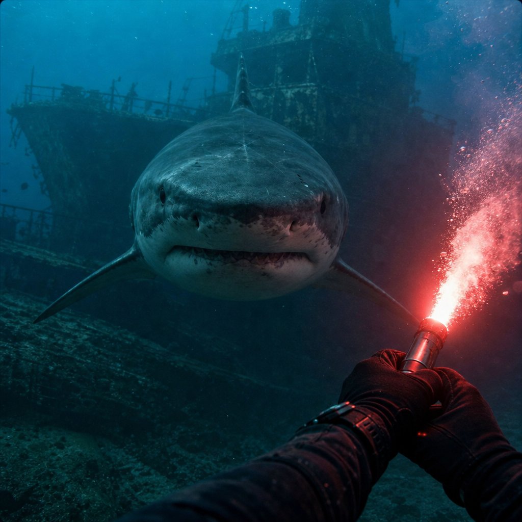 Shark Week Day 3 - Tiger Shark Depths Flare for the dramatic.