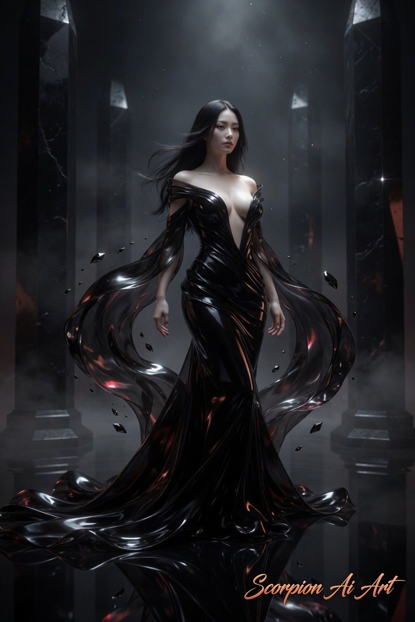 Obsidian Couture #synthart #aiart #fashion