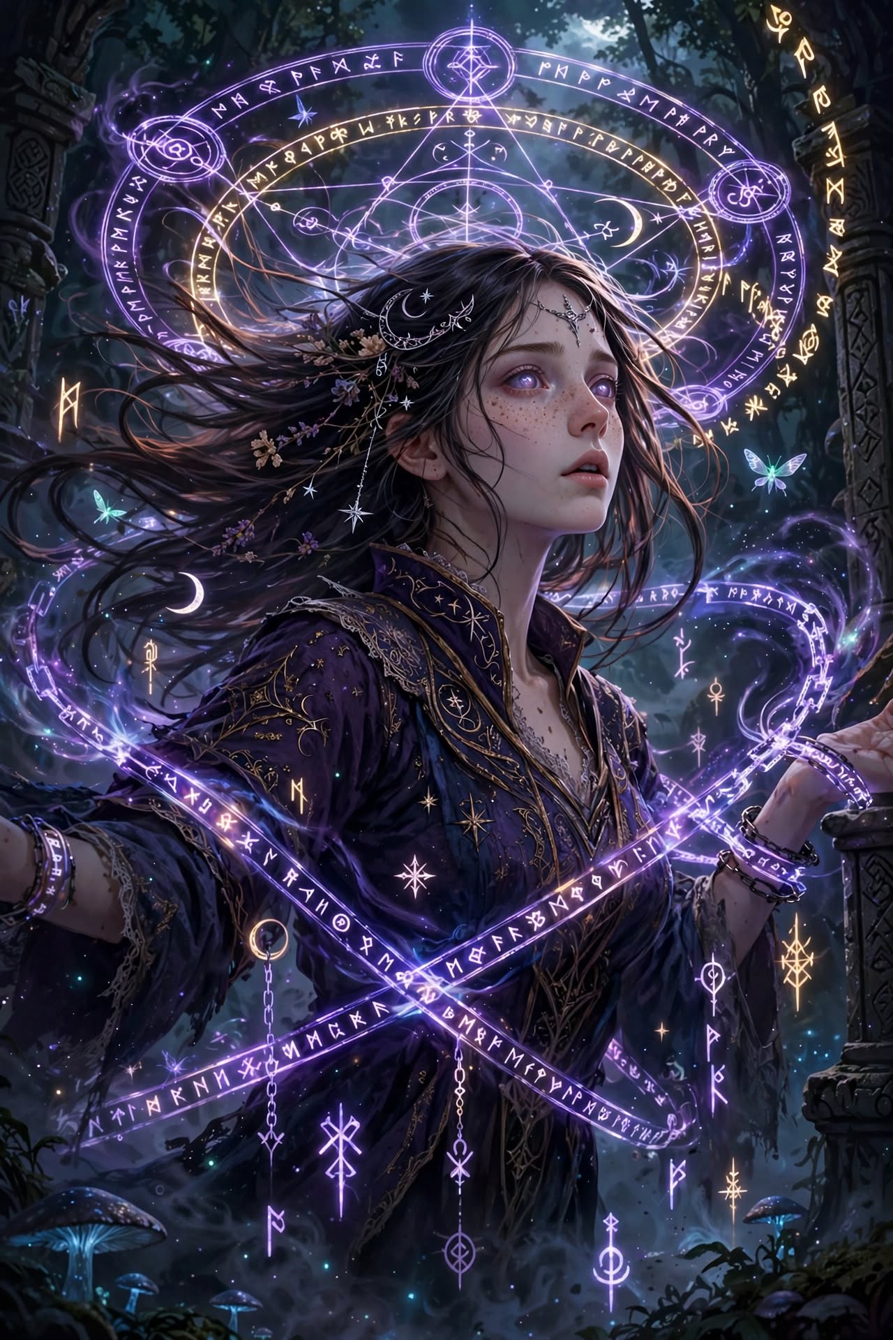 A witch Caught In A Magical Spell Causing Her To Be Spellbou…