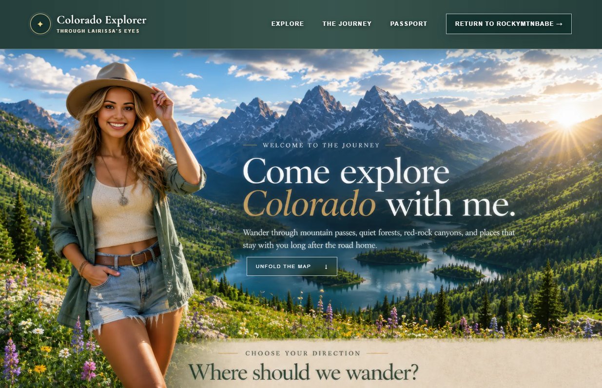I have created a new website that is an exploration of Colorado. I will be adding to the site over t…