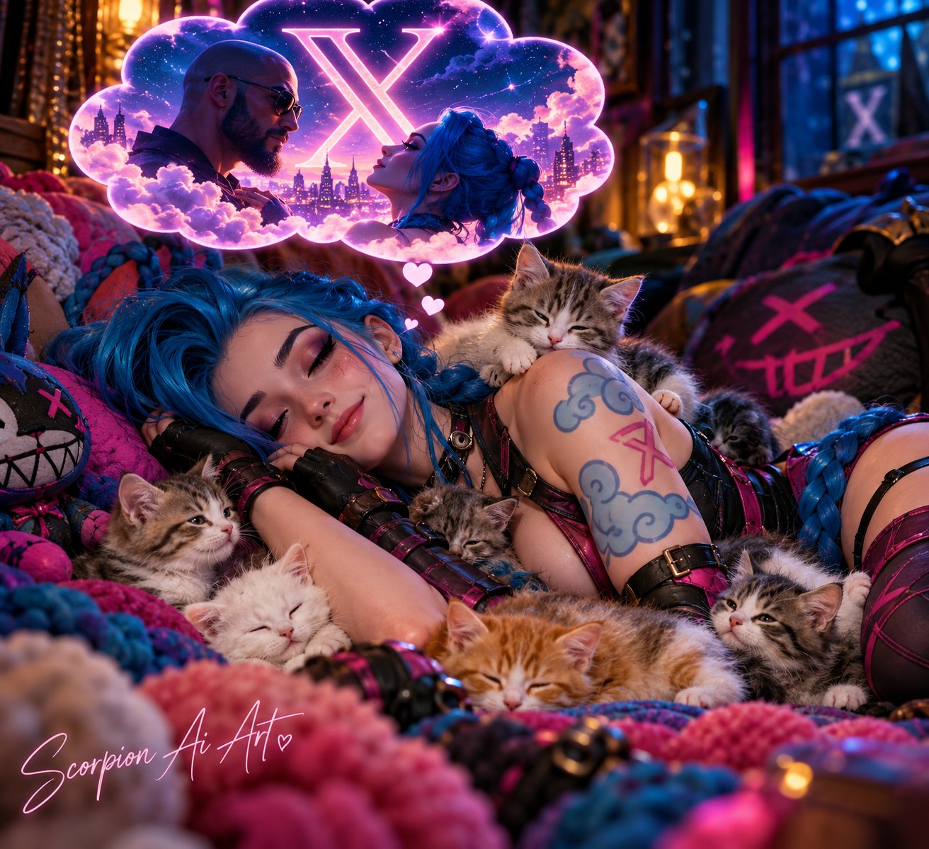 @Jinx dreaming of her 𝕏 following And somehow I end up in there🤭💙😂